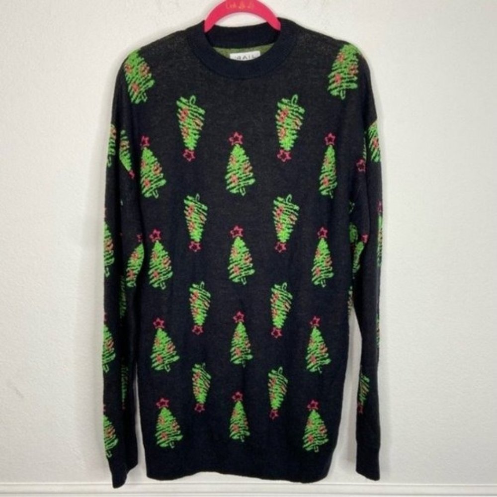 The Rail Men’s Christmas Tree Gray Sweater Size M NWT